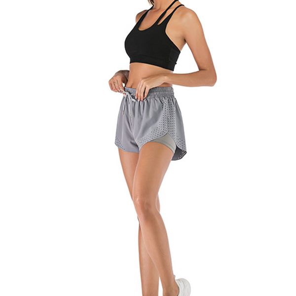 

женщины anti-свет двухслойный поддельные два кусочка штаны быстросохнущий шорты фитнес брюки edf88, White;black