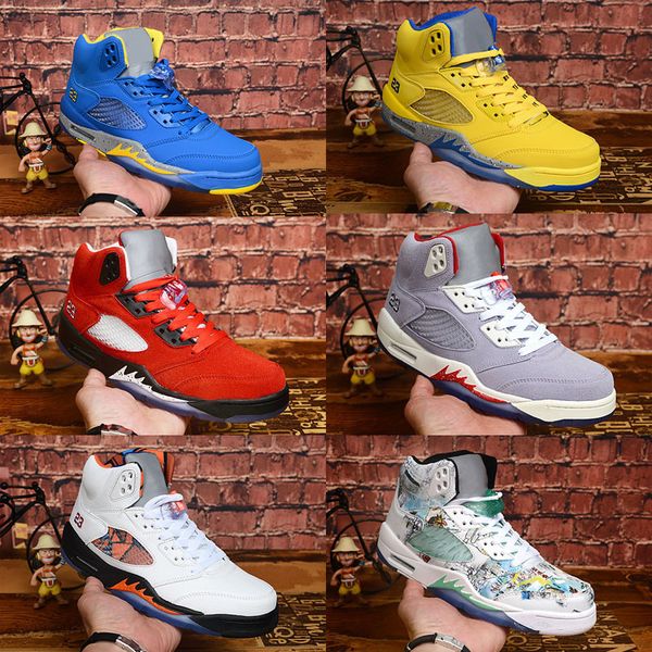 

fab 5 sp 5s дети мужчины ретро баскетбол обувь trophy room laney olympic metallic gold fresh prince замша крылышки мужские кроссовки спортив, Black