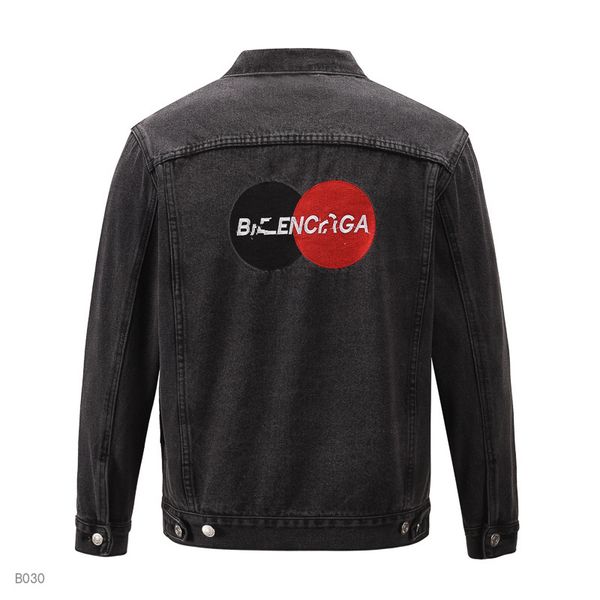 

famous men's denim jacket men's women's casual coat letter trend washed black blue fashion hair stylist jacket jacket size m, Black;brown