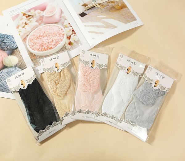 

season new women's deep-mouth lace silk silk stockings boat stockings boat socks ultra-thin lace socks sweat-absorbing and breathable, Pink;yellow