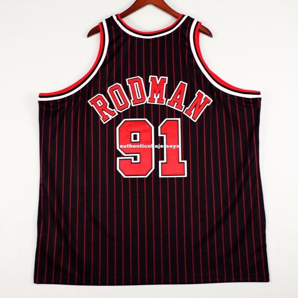 

100% stitched dennis rodman mitchell ness 96 97 pinstripe jersey mens vest size xs-6xl stitched basketball jerseys ncaa, Gray