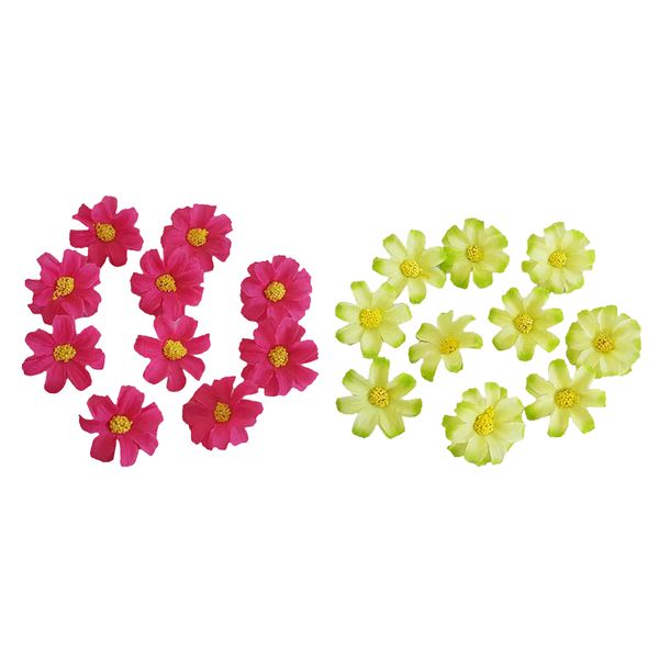 

20x artificial daisy flowers cloth false flower heads diy floral decor