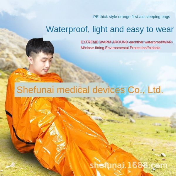 

outdoor emergency sleeping bag insulation pe orange green emergency blanket outdoor sleeping bag tent tent supplies