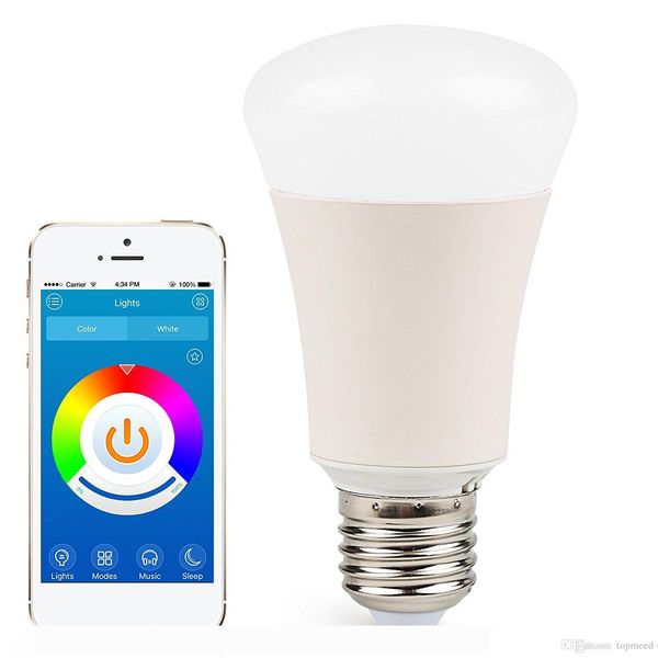 

bluetooth 6w smartphone controlled dimmable multicolored led light bulb e26 e27 lights for ios android phone and tablet