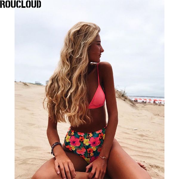 

women's swimwear 2021 high waist bikini women print two piece swimsuit bathing suit biquini female beach wear, White;black