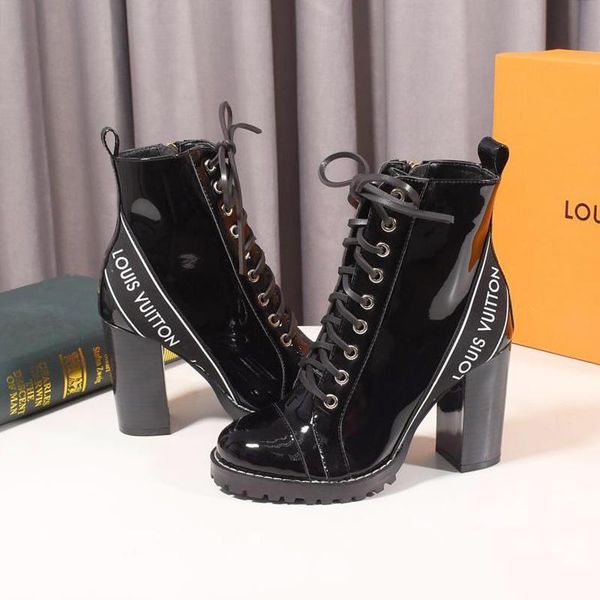 

women boots chunky heel star trail ankle boot chaussures de femme womens shoes fashion type comfortable luxury bottes femmes sale lady s, Black