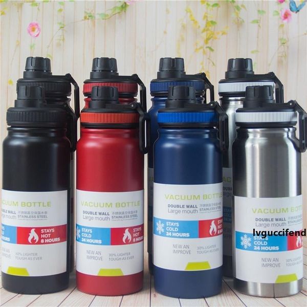 

25oz water bottle stainless steel tumbler vacuum insulated thermos flask wide mouth and leak proof flex cap