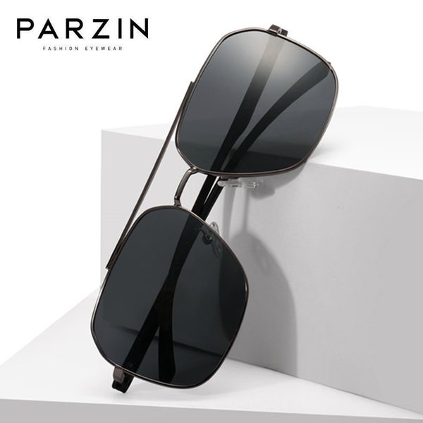 

parzin polarized men sunglasses new metal frame sun glasses for male rectangle driver driving glasses uv 400 eyewear, White;black