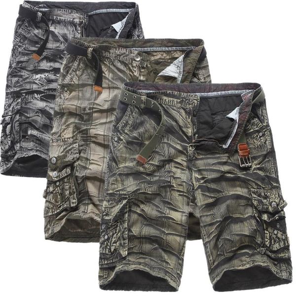 

new style summer wear bib overall shorts camouflage men's loose-fit casual pants shorts-40, White;black