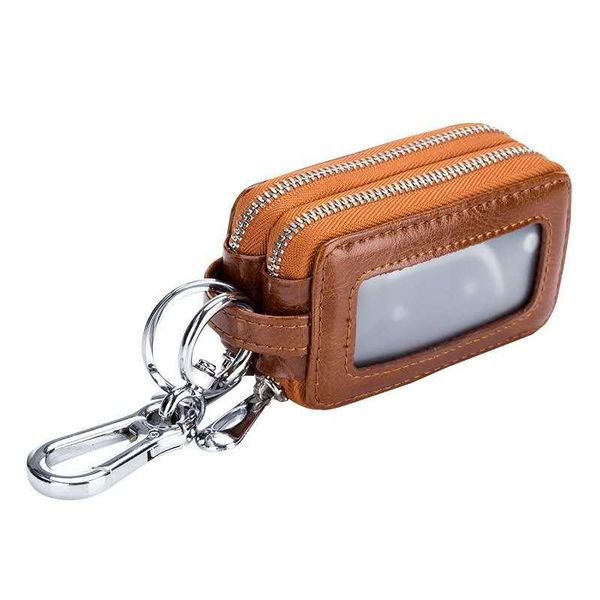 

retro key bag men fashion leather zipper double key bag new car simple design models waist hanging mini bag tide wholesale