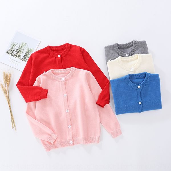 

clothing sweater autumn round neck knitted cardigan boys and girls coatchildren's children's solid color all-match thin coat, Blue