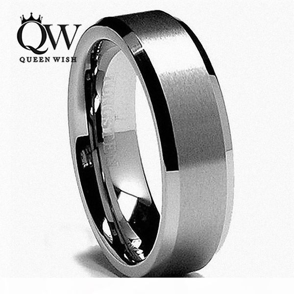 

queenwish jewelry 8mm white tungsten carbide ring mens wedding band his her bru high polish wedding band promise for him and her couples, Slivery;golden