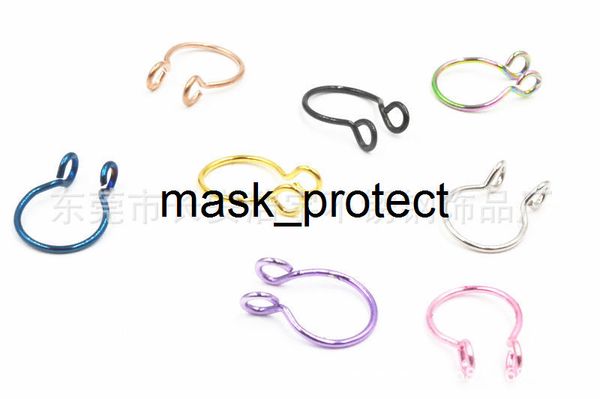 

new stainless steel fake ear clip nail nasal septum jewelry u nose ring human puncture, Silver
