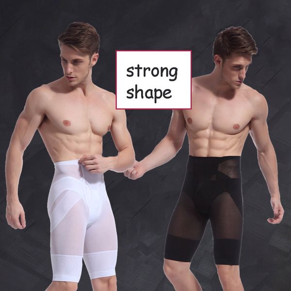 

new 2020 men carry buttock plastic bodybuilding shape high elastic fitness legs exercise shorts black/white, White;black