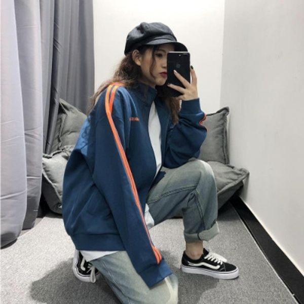 

mofec ins весной и осенью пальто корейский стиль бейсбол костюм спортивный костюм пару спортивной рыхлый студентку бф all-спичечных модный б, Black;brown