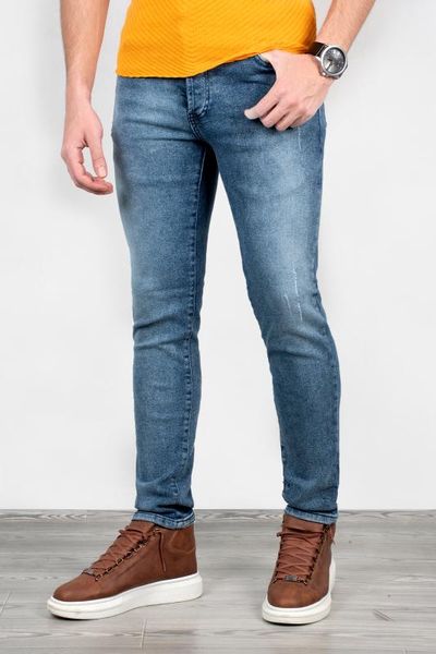 

deepsea male navy blue wash narrow cut pipe bell-bottomed jeans pants 2002167
