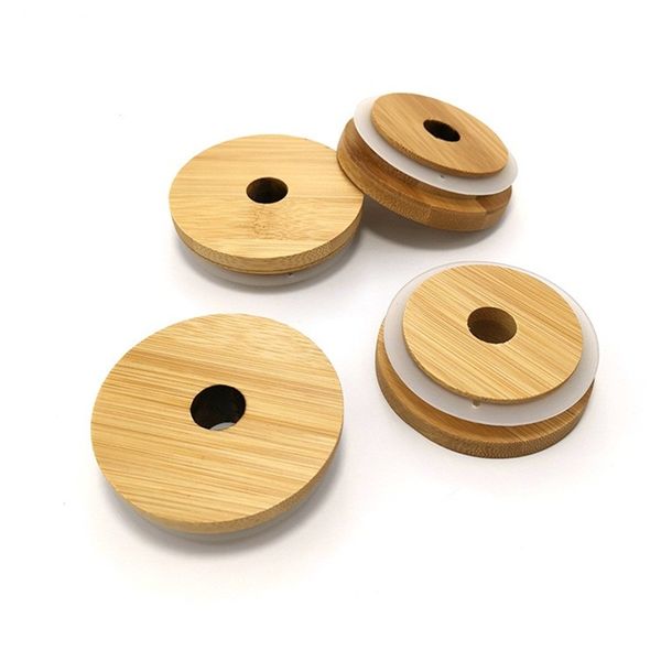 

bamboo tumbers covers bottles caps wooden circular hollows mason jar lid sealing strips cups 7cm 8cm 3 8hx c2