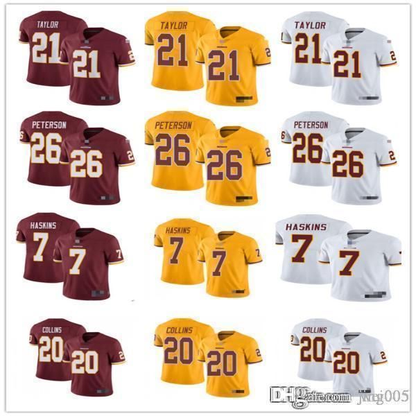 

mens womens youth washington redskins 20 landon collins 26 adrian peterson 21 sean taylor 7 dwayne haskins football jerseys, Black;red