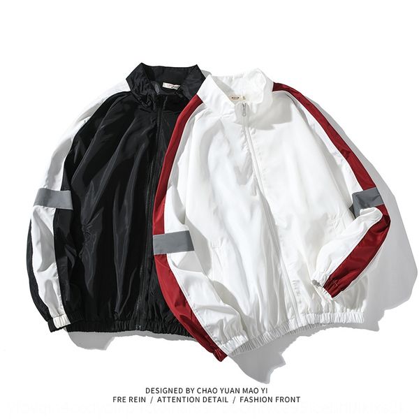 

ta4gf модная ветровка куртки обезьяна случайного мужской одежда 2019 осень новой ветровки мужской контраст цвета шить светоотражающую свобод, Tan;black