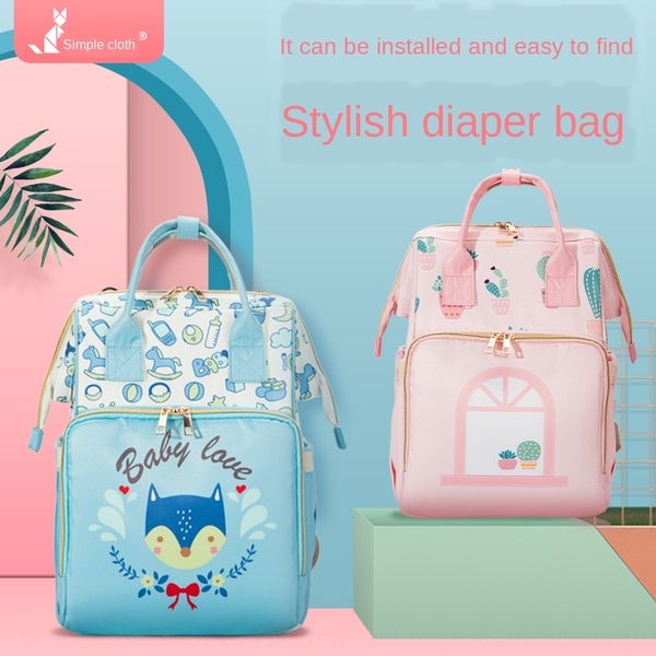 

9tlwh korean printing mommy multi-functional large capacity backpack maternal and infant expectant leisure backpack waterproof bag waterproo