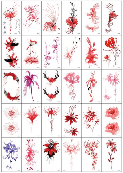 

30pcs flower pattern tattoo stickers waterproof 120designs paste 4 specifications charming covering scar body painting
