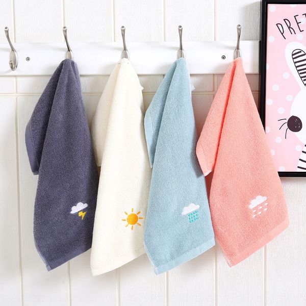 

89jfq cotton breathable baby's absorbent skin-friendly and towel non-fading soft delicate and comfortable embroidered small towel for c