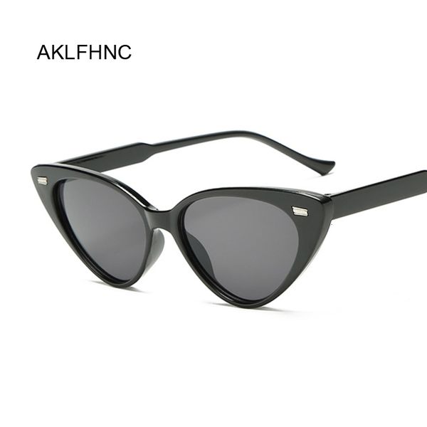 

cateye sunglasses women designer vintage black glasses retro cat eye sun glasses female oculos uv400, White;black