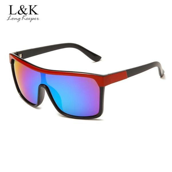 

longkeeper oversized sunglasses men women coating mirror sun glasses one peice big frame goggles driving shades sport uv400, White;black