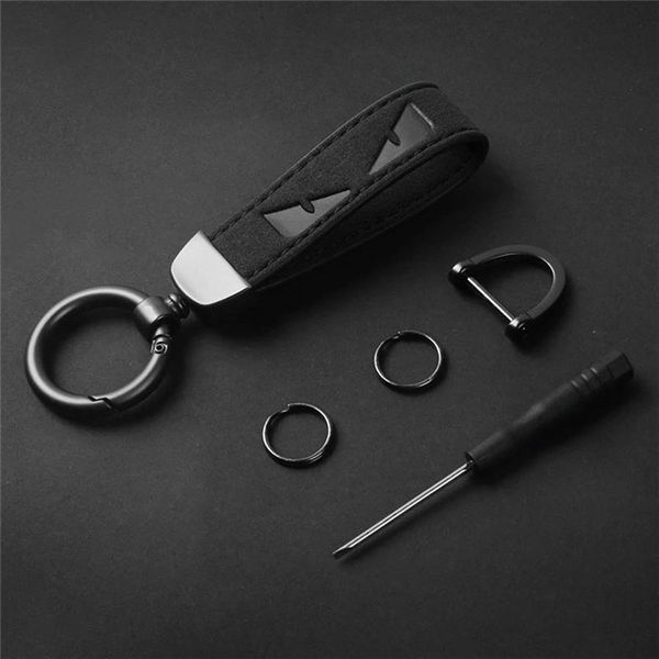 

2020men and women gift high-grade real leather key chain design three colors car keychain wholesale, Silver