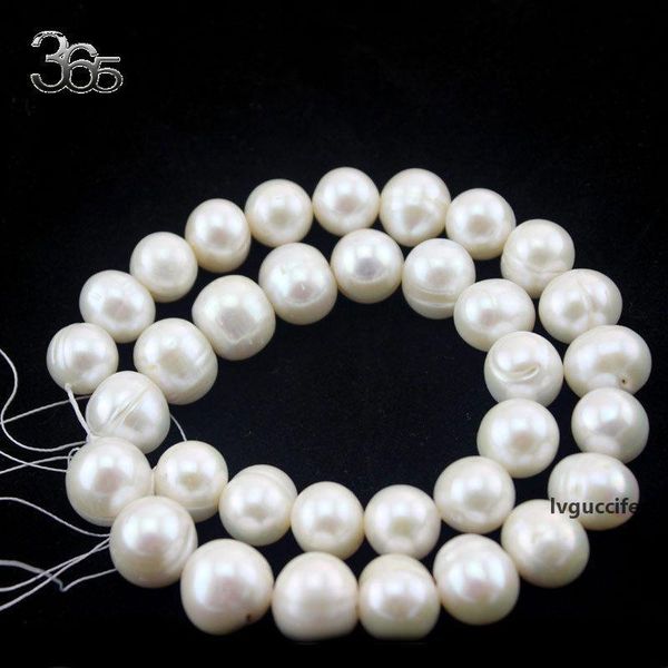 

sr 12-14mm 100% real aaa white natural freshwater round pearl beads nice for making necklace or bracelet t200507