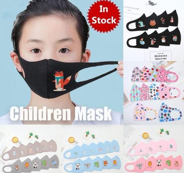 

stock pm2.5 children anti-pollution masks boys girls cartoon mouth face masks kids anti-dust breathable earloop washable reusable cotton