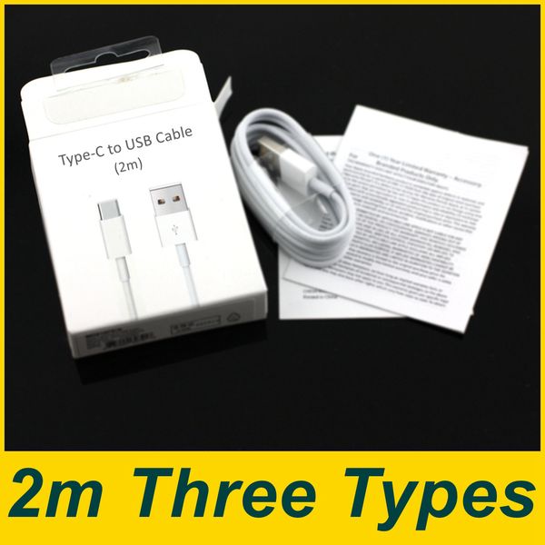 

2m 6ft micro and type-c usb charging cables data sync wire charger line for cell phones