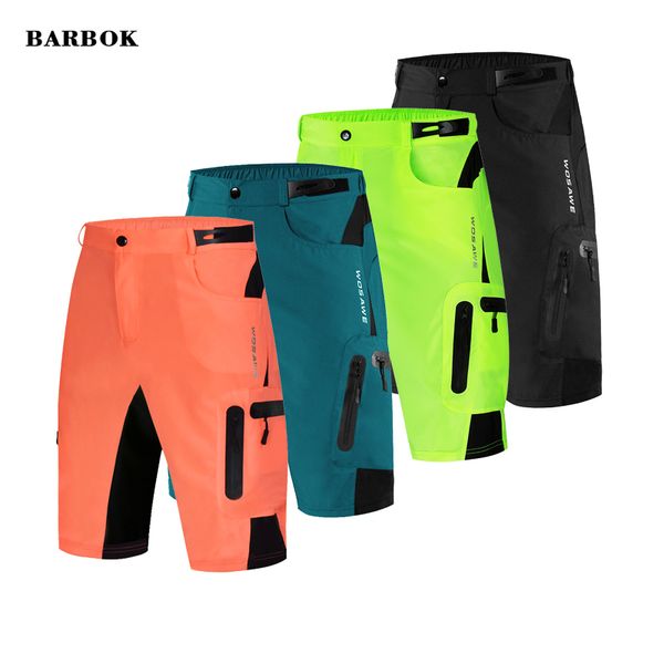 

wosawe mens running shorts baggy casual short trousers for cycling riding hiking climbing fishing mtb bike dowhill shorts, Black;blue