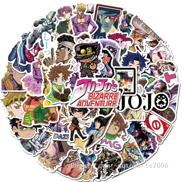 

50 pcs/lot wholesale jojo's bizarre adventure stickers waterproof sticker for notebook luggage skateboard lapbicycle guitar car decals