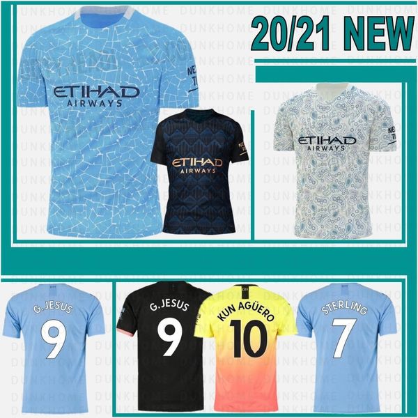 

20 21 new kun aguero manchester soccer jerseys men kids kit sterling mahrez jesus de bruyne sane de bruyne football shirts 2020 2021, Black;yellow