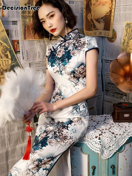 

2020 chinese dress satin vintage women oriental cheongsam modern qipao female china elegant casual party dress oriental, Red