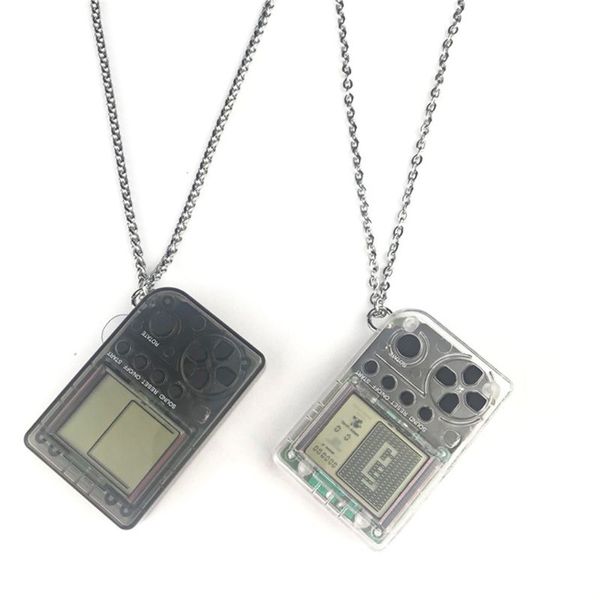 

handheld abs & stainless steel necklace game console pendant retro fc classic games tetris pendant, Silver