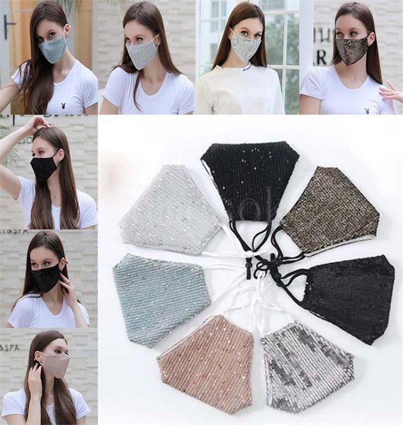 

sunscreen sequin mask fashion face mask washable sequin anti-dust masks soft against designer masks da653
