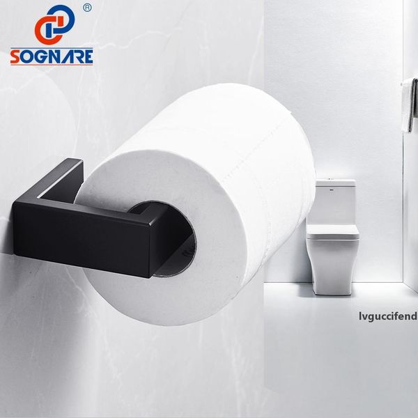 

sognare 304 stainless steel toilet paper holder black matte toilet tissue wall mounted toilet roll holder bathroom accessories t200425