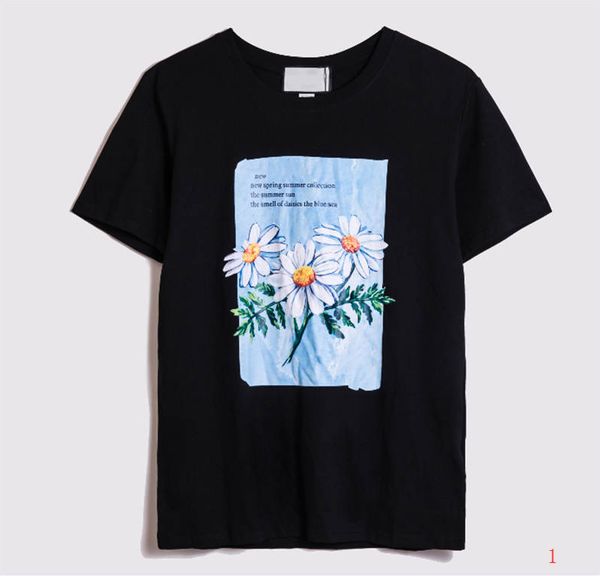 

for men summer t shirt couple casual tide clothing tshirt flower pattern t-shirt casual women clothing asian size s-2xl, White;black