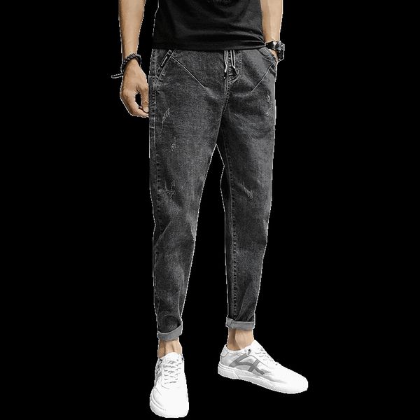 

2020 black stretch тощий fit нижняя молния джинсы мужчины колено ripped проблемные hip hop stree hole байкер джинсы брюки, Blue