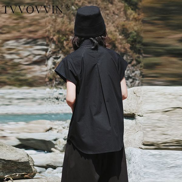 

korea patchwork pocket slim black blouse women clothes 2020 summer new fashion stand collar short sleeve vintage shirt dzl1409, White