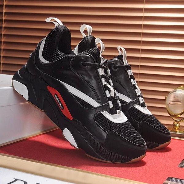 

b22 canvas and calfskin sneaker mens shoes fashion lightweight casual shoes lace -up low luxury breathable men shoes zapatillas, Black