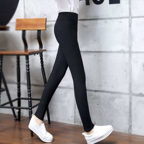 

2020 поножи женщин летом новый брюки карандаш небольшой карандаш брюки и брюки ноги верхней одежды осенние черные штаны тонкие девять очков, Black
