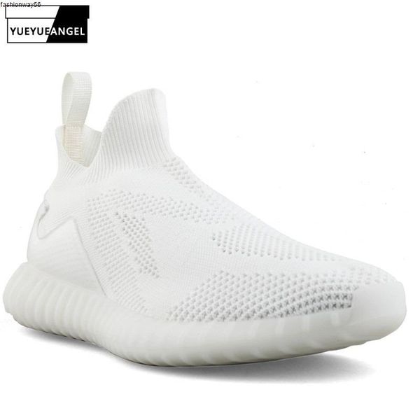 

sport summer shoes breathable mens streetwear casual fashion hollow weave out round toe slip on thick bottom male socks shoes, Black