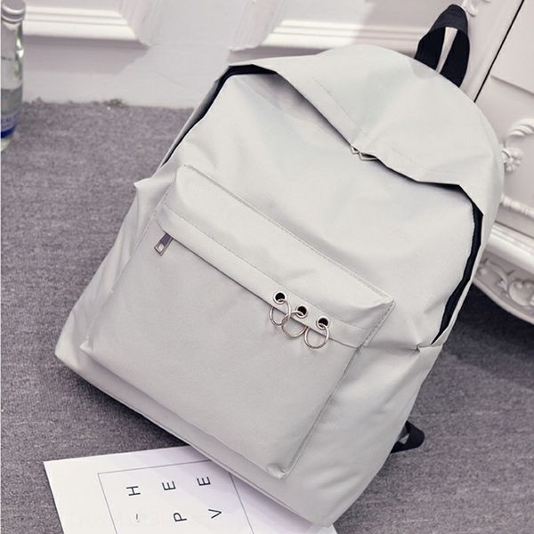 

harajuku korean all-match simple solid color bag canvas backpack canvas bag men's and women's backpack