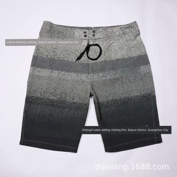 

2019 new men's beach shorts beach pants stretch quick-drying striped shorts fitness sports surfing pants