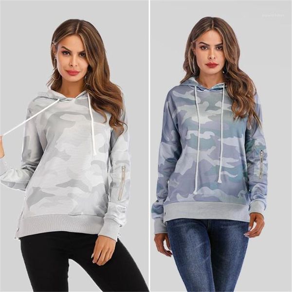 

loose sweatshirt new fashion women autumn clothing women camouflage pullover hoodies casual long sleeve hooded drawstring, Black