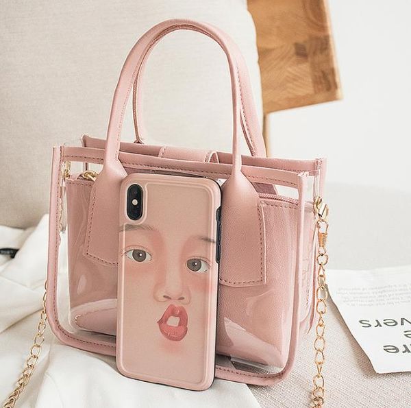 

Designer Jelly Mother-child Transparent Bag 2020 Summer New Handbag Shoulder Bag Best Selling
