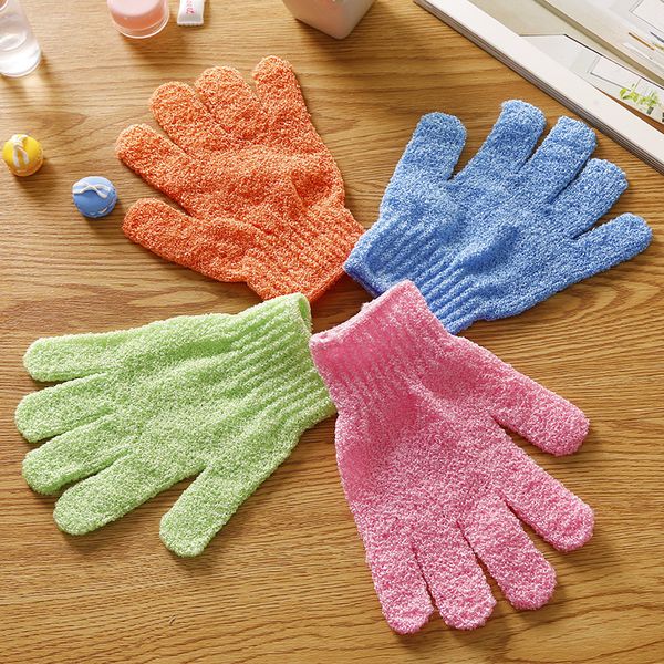 

exfoliating bath glove body scrubber glove nylon shower gloves body spa massage dead skin cell remover